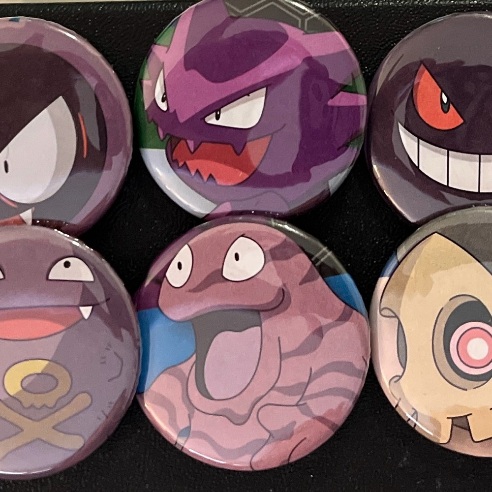Spooky Pokemon Button 6 Pack 👻